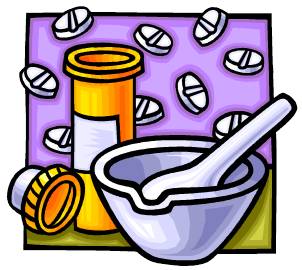 Pills with Mortar and Pestle